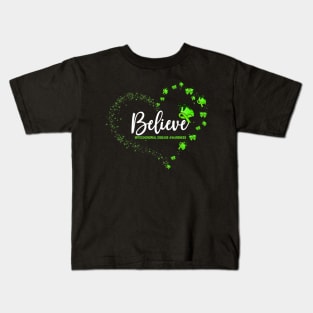 Mitochondrial Disease Awareness Butterfly Believe Kids T-Shirt